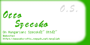 otto szecsko business card